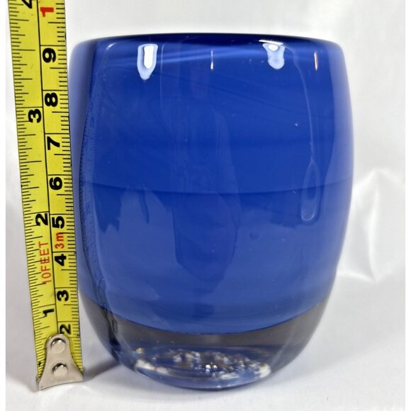 Glass.ful Votive Candle Holder Blue Berry Handblown Cased Glass Canadian - Picture 7 of 9